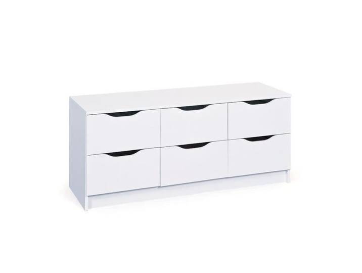 Commode 6 Tiroirs  Tilda  122cm Blanc