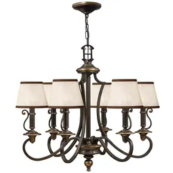 Elstead Lighting, Kronleuchter, Plymouth Kronleuchter E14 6-fach Ältere Bronze (70.50 cm)