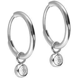 Titan Ohrclicker Creolen RUNDER KRISTALL