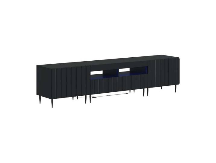 vidaXL TV-Schrank 5-teiliges LED TV Schrank Schwarz Holzwerkstoff