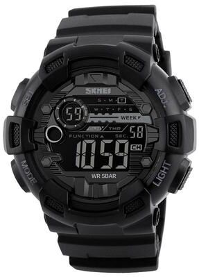Everyday Crate SKMEI 1243 Digital Sports Watch 50M Waterproof Watch For Men With Dual Time Stopwatch Alarm black