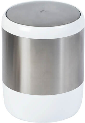Showerdrape Elite White Stainless Steel 6L Bathroom Swing Bin