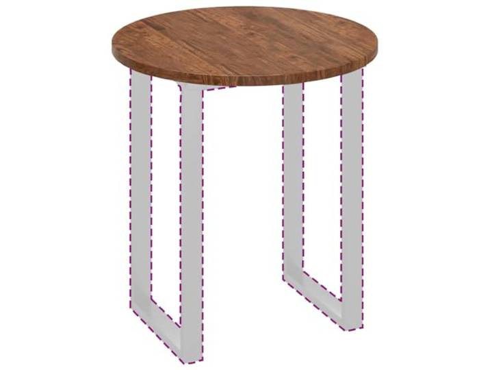 KTHLBRH Tischplatte rund hellbraun 70 x 2,5 cm Massives Eichenholz, wendbar, modernes rustikales Design, leicht zu reinigen