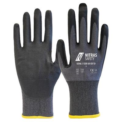 AS Arbeitsschutz Arbeitshandschuhe | 10 Paar Nitras ESD 3D CUT D Schnittschutzhandschuhe | Gr. 6 - 12 Gr. 7
