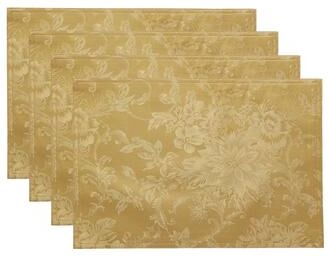 Threadmade Poinsettia Elegance Jacquard Holiday Placemat - 13x19