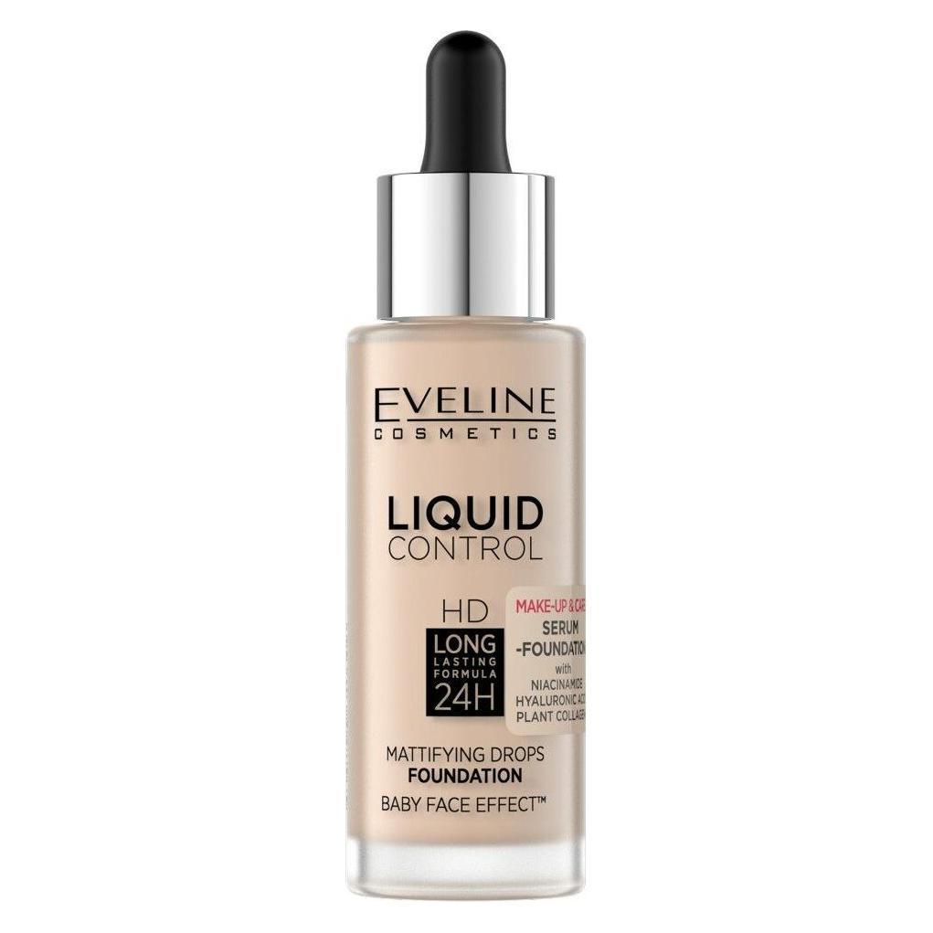 Eveline Liquid Control HD Mattifying Drops Foundation matujący podkład do twarzy 002 Soft Porcelain (Soft Porcelain) (5903416048541)