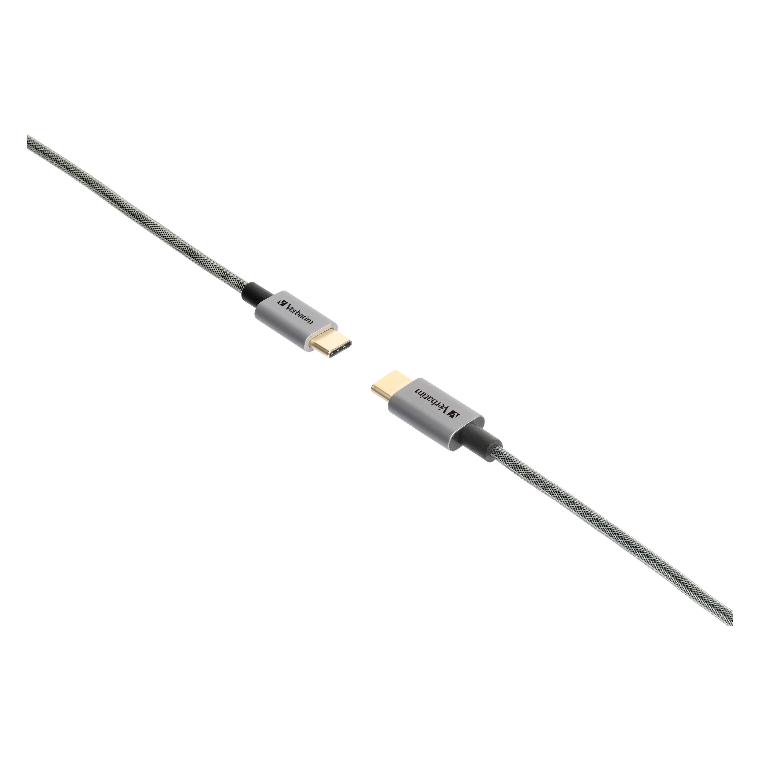 Verbatim USB-C auf USB-C Sync und 200-cm-Ladekabel - Spacegrau (2 m, USB 2.0) (65054)