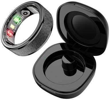 PRiME Fitness Smart Ring, Sleep Tracker, 5ATM Waterproof, Multi Sport Modes, Includes Charging Case (Unisex) black 8