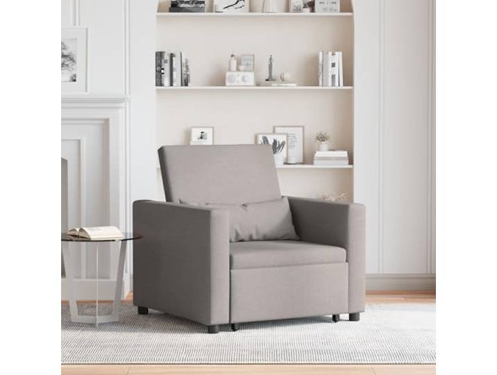 HEFZGDB 3-in-1 Einzelsofa Bett umwandelbar in Taupe Stoff, ergonomischer Sessel mit 4 Rädern für Wohnzimmer, Bequeme Sitzgelegenheit und funktionale Armlehnen, platzsparendes Design,
