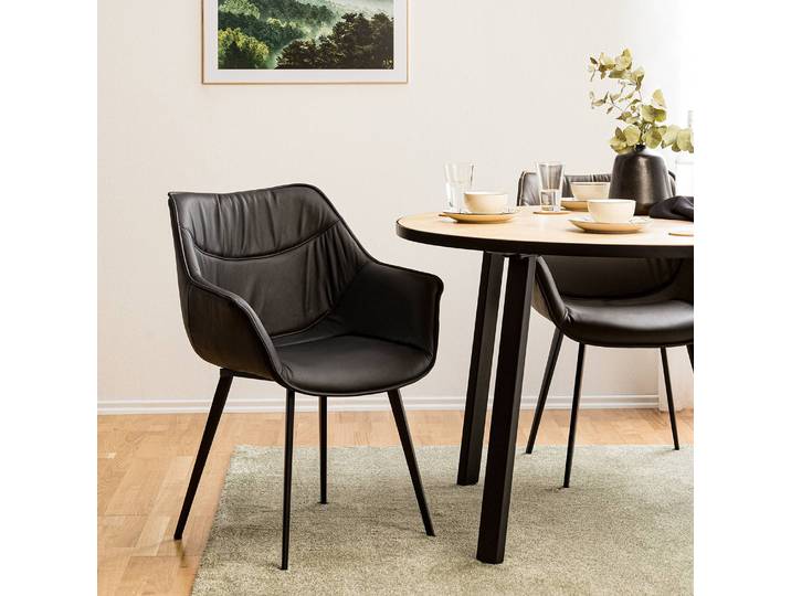 Esszimmerstuhl Balimo 63 x 82 x 65cm Einzelstuhl Schwarz/Schwarz