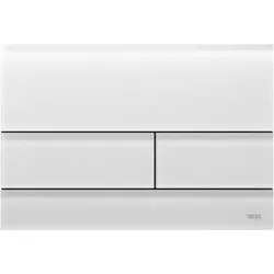 TECEsquare II WC-Betätigungsplatte 9240824 Zweimengentechnik, Glas weiß satiniert