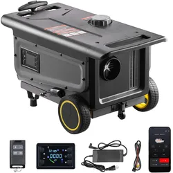 VEVOR Dieselheizung 5-8KW DC 12 V/24 V, tragbarer All in One Diesel-Lufterhitzer mit Bluetooth-App-Steuerung & Fernbedienung & LCD-Bildschirm, Trolley-Design, 5 L Kraftstofftank für Lkw