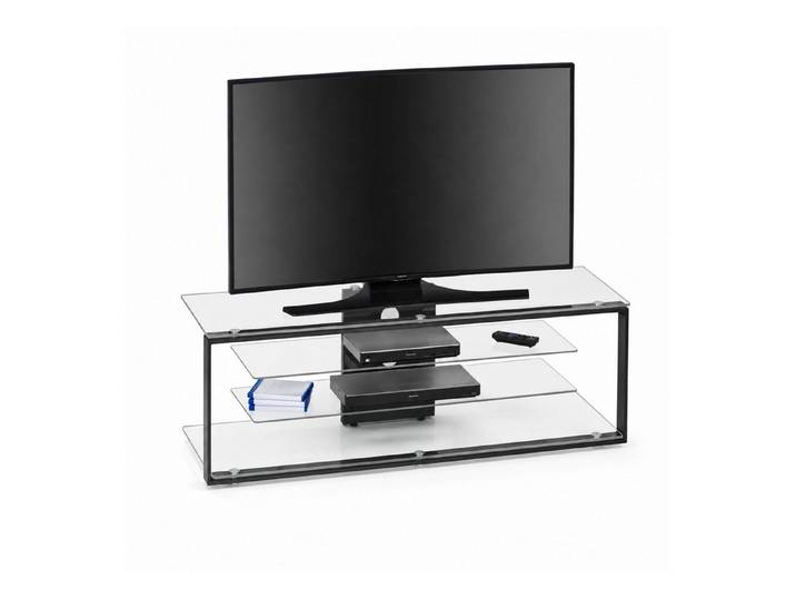 HOOZ TV-Rack TV-Lowboard ESG Glas & Metall Anthrazit Kabelmanagement 130x 42x40cm (Einzelartikel, 1 St., 1x TV-Rack inklusive Aufbauanleitung), TV-Rack Montagematerial und integriertem Kabelmanagement