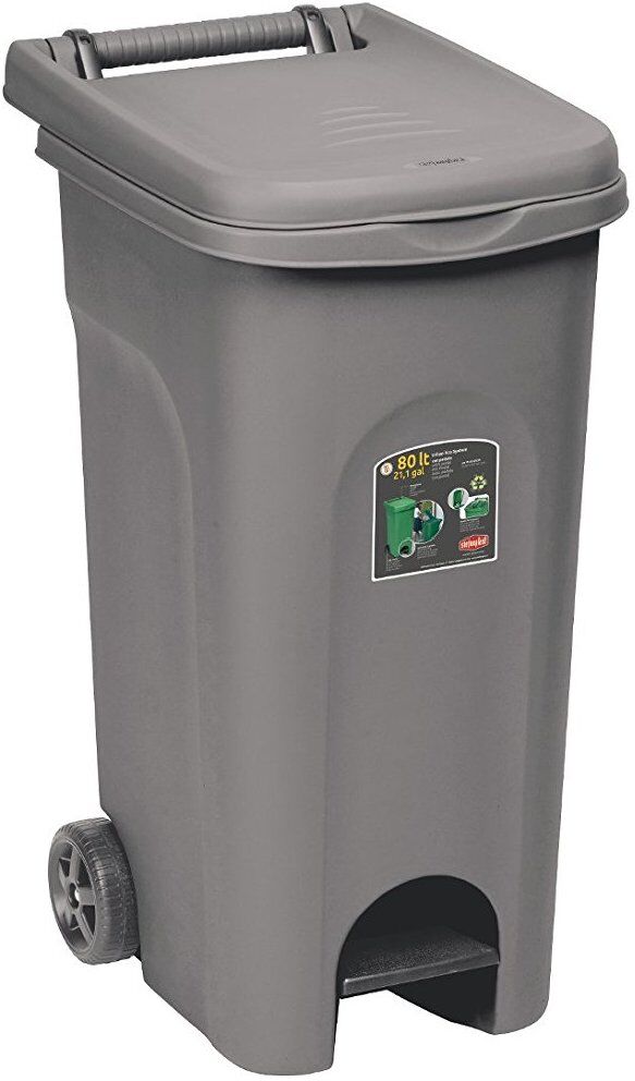 Bidone carellato Stefanplast 25603 URBAN ECO SYSTEM con pedale Grigio