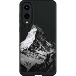 Nivocase Handyhülle für Samsung Galaxy S25 Edge Hülle NIVOpure Case Schwarz Alpspitze Berg Schnee (Samsung Galaxy S25 Edge), Smartphone Hülle, Schwarz
