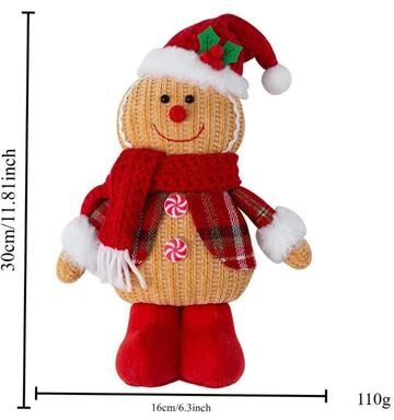 Inspired Living Gingerbread Man Plush Christmas Gingerbread Doll Pillow For Cozy Holiday Decor b