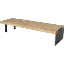 Sitzbank MCW-L75, Esszimmerbank Bank Garderobenbank, Industrial Massiv-Holz MVG-zertifiziert 200cm, natur