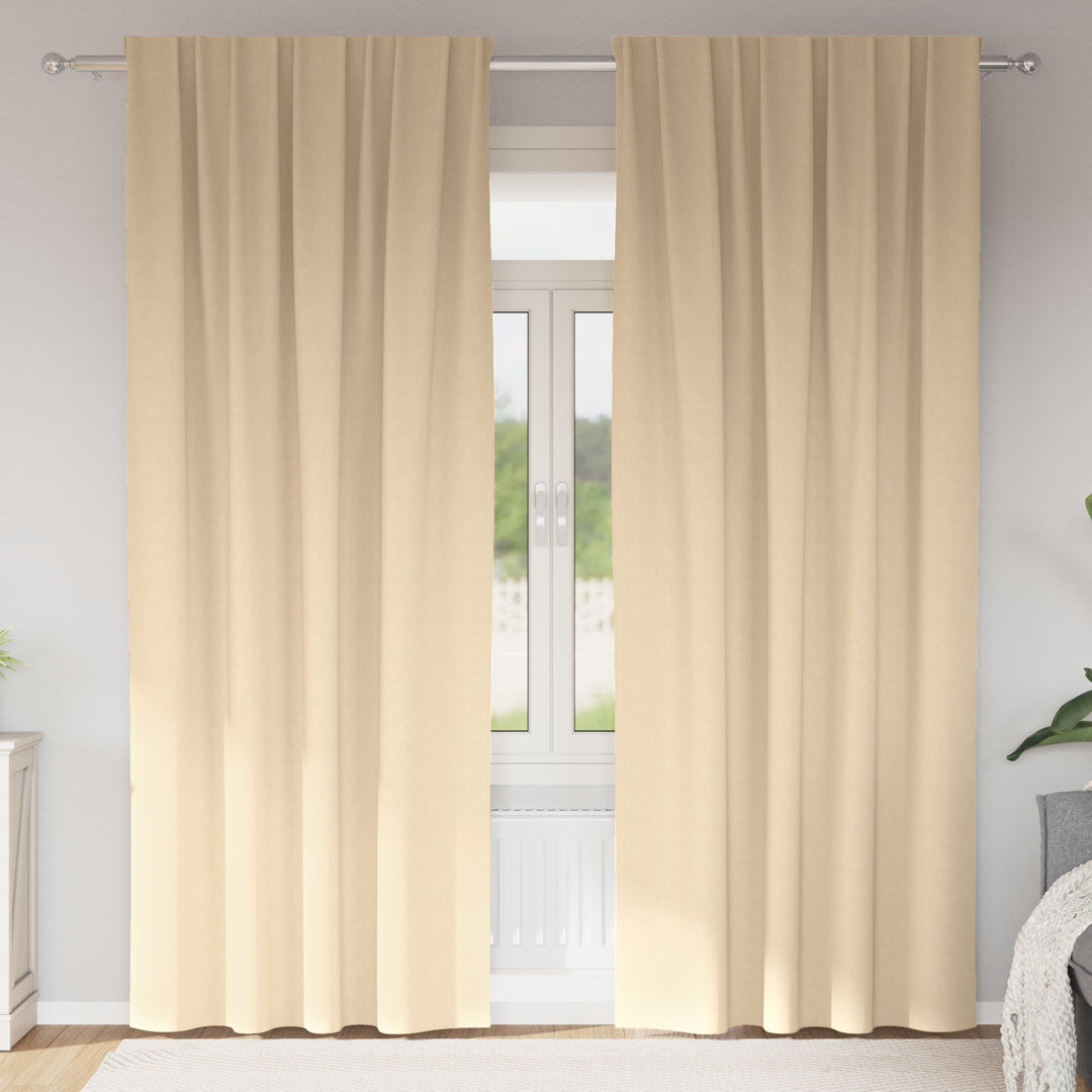 Fairmont Park Curtains With Curtains 2 Pcs Polyester Cream 140cm Width x 225cm Drop