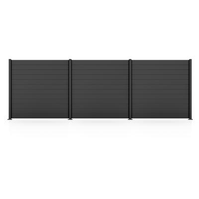 Gartenzaun STAKET PRO "Komplettzaun Paneel 150", schwarz (anthrazit struktur), H:180cm, Aluminium, Zaunelemente, LxH: 552,6x187 cm, 3 Elemente á 180 cm Breite
