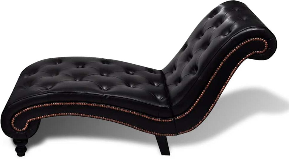 vidaXL Chaise longue Marron Similicuir