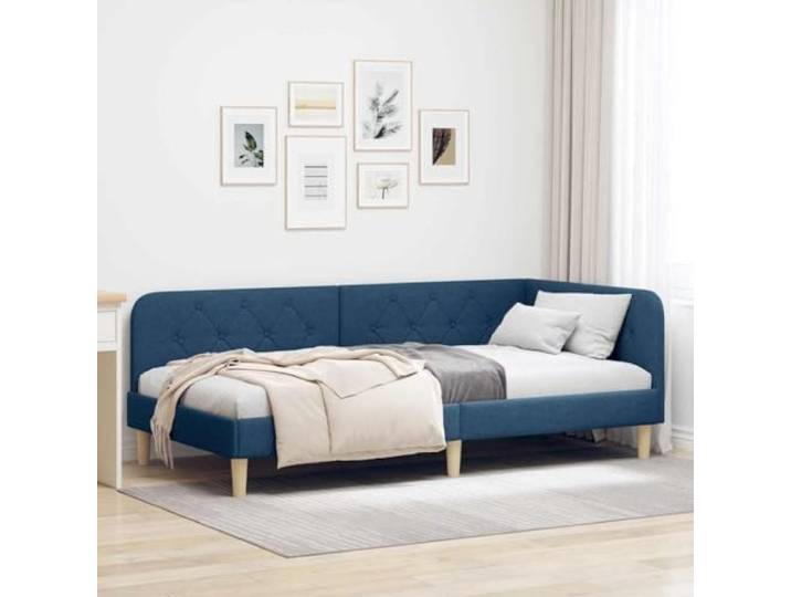 RJPLMFV Eckbett, ausziehbar, 100 x 200 cm, Blau Armlehne, wendbar, platzsparendes Design, Schlafsofa mit Lattenrosten
