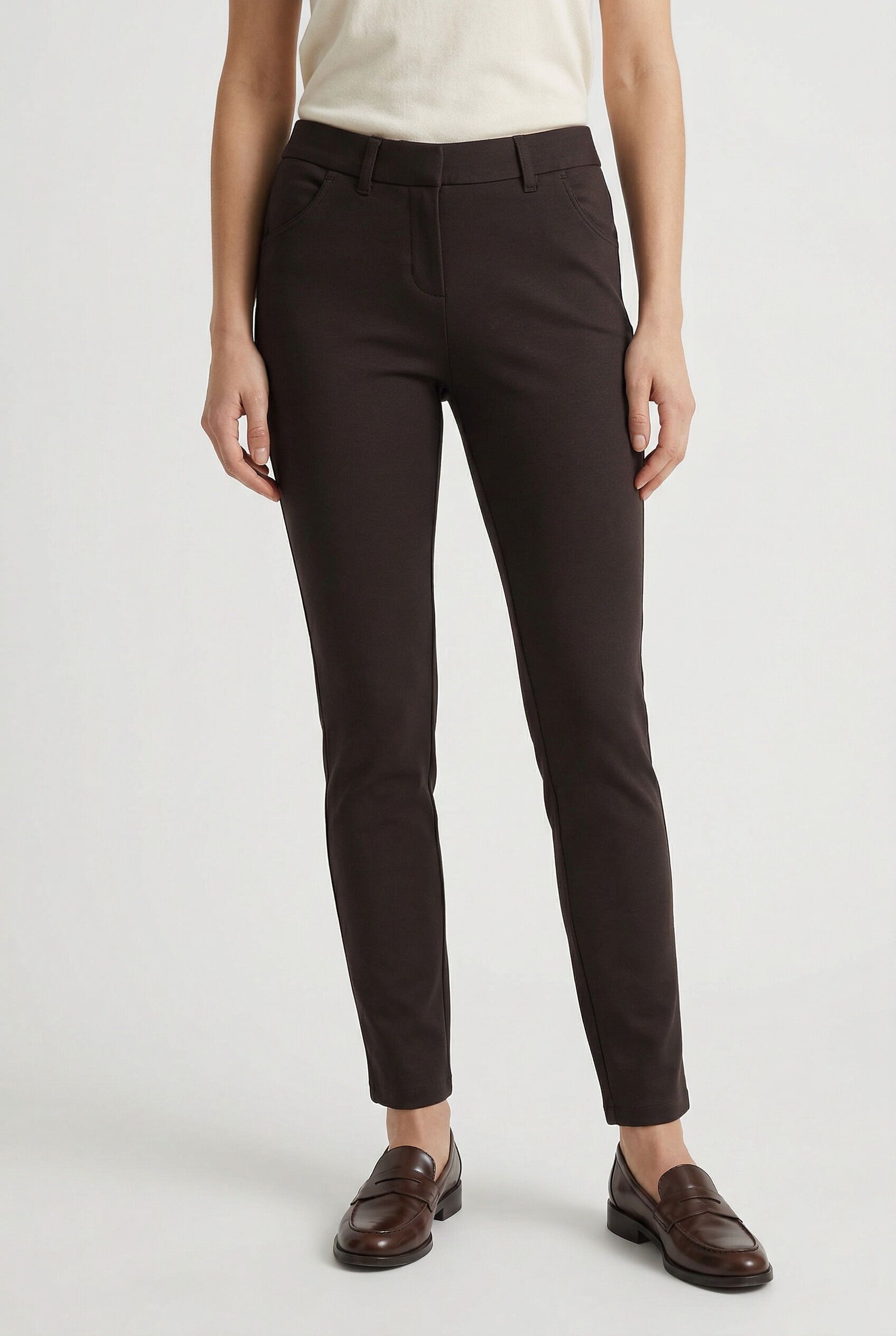 Jerseyhose KJBRAND "Jenny", Damen, Gr. 24, K-Gr, schwarz, Web, Obermaterial: 50% Polyester, 45% Viskose, 5% Elasthan, figurbetont knöchellang, Hosen Jerseyhose schwarz 24, K-Gr