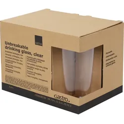 Trinkgläser Abena Mehrweg transparent 320 ml 6 Stück, aus SAN - sieht aus wie echtes Glas, bruchsicher