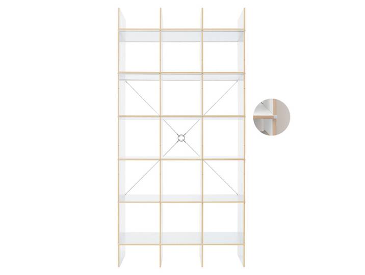 Nils Holger Moormann Regal FNP 3x5 weiß filmbeschichtet, Designer Axel Kufus, 105.5x223x34 cm