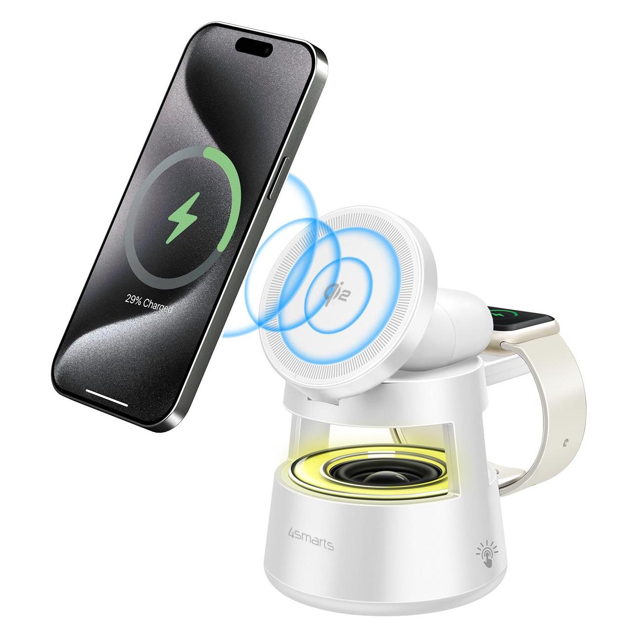 4smarts Wireless Charger Aura Sound, Induktion Ladestandard: Qi2 (15 W) (4s541535)