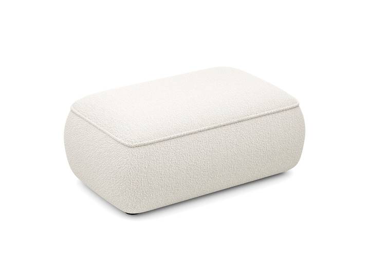 Ovo Hocker in cremigem Bouclé