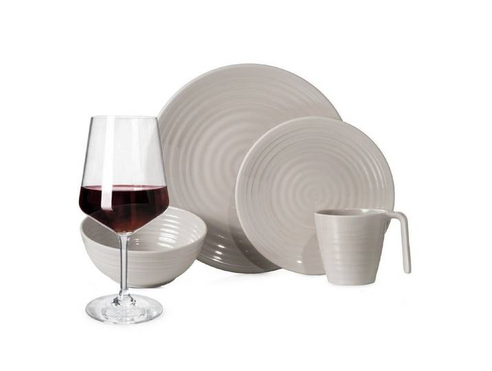 Moritz Geschirr-Set Melamin Camping Geschirr Coffee + Milano Rotwein Gläser