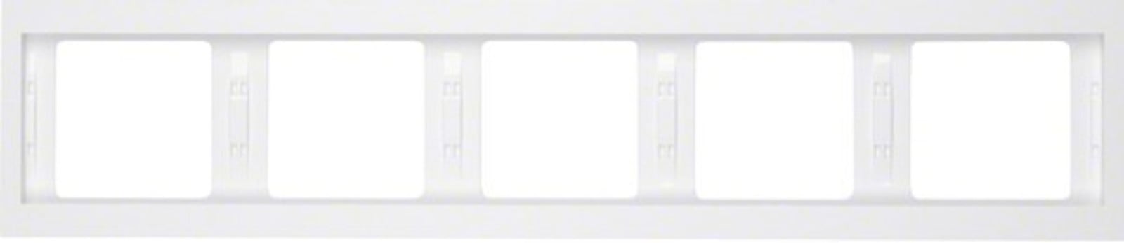 Hager BER K1 frame 13937009, 5-voudig, polarwit, horizontaal