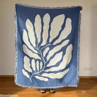 Shop Station American Country Woven Throw Blanket With Tassels Blue Sofa Blanket & Wall Hanging Tapestry American Country Woven Throw Blanket With Tassels Blue Sofa Blanket & Wall Hanging Tapestry