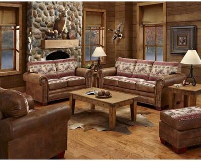 Deer Valley Lodge Brown Faux Leather 4-piece Sofa Set