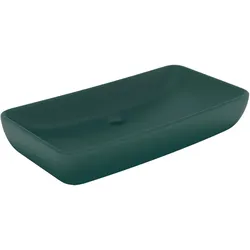 vidaXL Luxus-Waschbecken Rechteckig Matt Dunkelgrün 71x38 cm Keramik