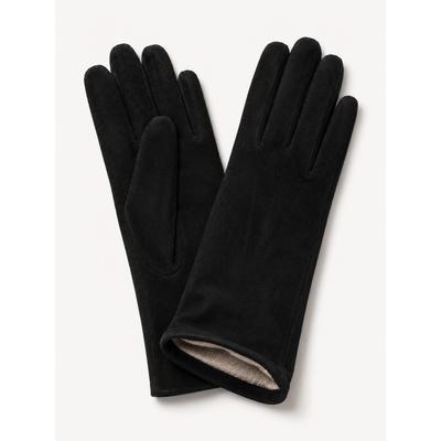 Lederhandschuhe "Velourleder", Damen, Gr. 7.5, schwarz, Leder, COLLEZIONE ALESSANDRO, Handschuhe