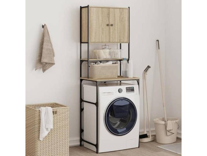 SALE 2026 Armoire de machine à laver industrielle - moderne-design - chêne sonoma - 2 étagères - résistante à l'humidité - 68x48 5x