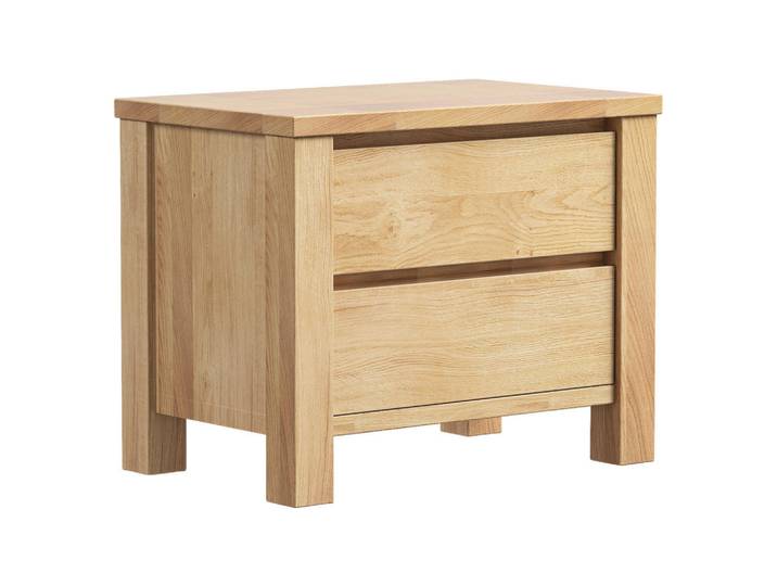 Linea Natura Nachttisch, Eichefarben, Holz, Wildeiche, massiv, 2 Schublade(n) Schubladen, 60x47x38 cm, Typenauswahl, Schlafzimmer, Nachttische