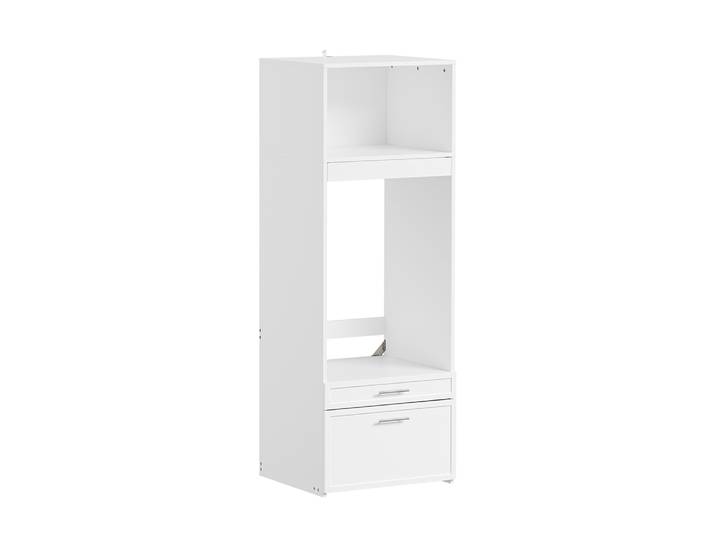 Sobuy Meuble Lave-linge Blanc Avec 2 Tiroirs Colonne De Rangement Buanderie Avec Penderie Escamotable Placard En Mdf Avec Finition Mélaminée 66×60.5×186 Cm Capacité De Charge 120 Kg Bzr230-w