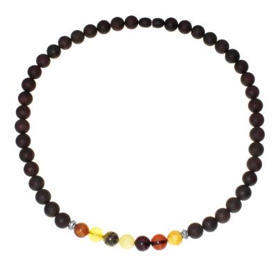 Kette ohne Anhänger OSTSEE-SCHMUCK "- Vivi 9 mm - Bernstein -" Gr. 45, bunt (mehrfarbig, braun), Halsketten, Damen, Bernstein