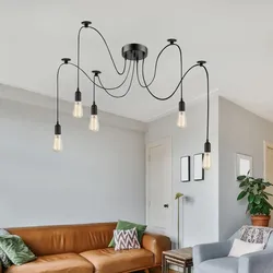Design Pendel Leuchte Decken Hänge Lampe schwarz Textil Beleuchtung im Set inkl. LED Leuchtmittel
