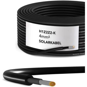 EnjoySolar Solarkabel H1Z2Z2-K, bis 1000 V, 25 m, ohne Anschlüsse, schwarz, Kabelquerschnitt 4 mm²