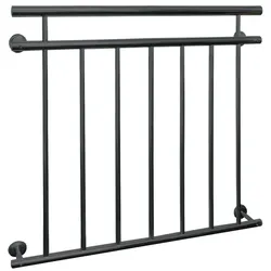 ECD Germany Französischer Balkon 90x100 cm Anthrazit matt | 7 Füllstäbe, Stahl pulverbeschichtet, Balkongeländer Fenstergitter