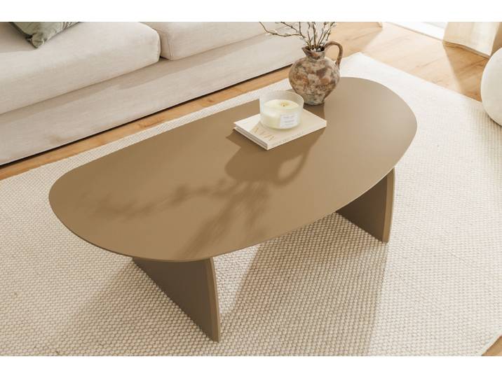Design Couchtisch ORBIT 120cm greige organische Form Sofatisch Wohnzimmertisch Modern & Design