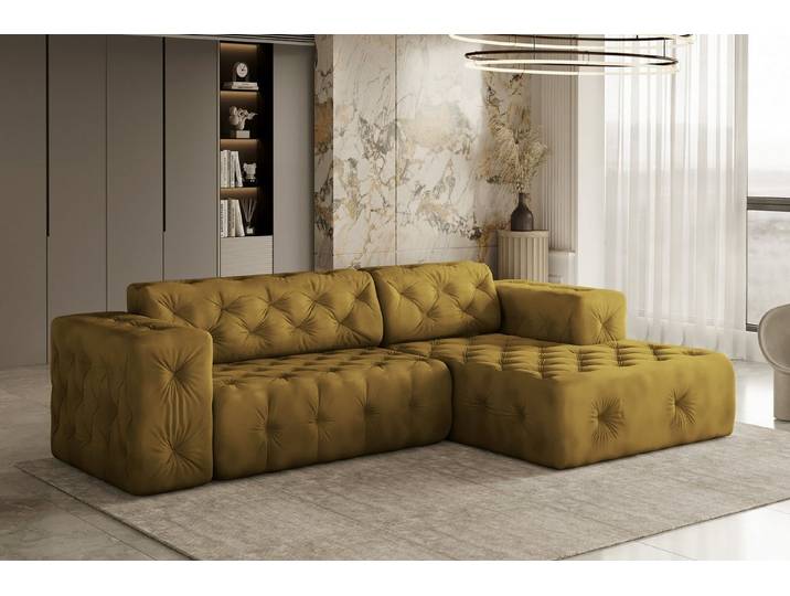 Kaiser Möbel Ecksofa Freistehendes, stark gesteppt, weich, elegant LUX stoff Whisper