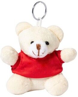 Porte-clés personnalisé en peluche Tedchain polyester rouge