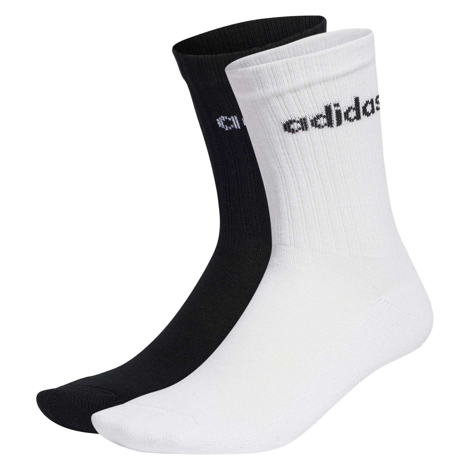 Adidas Herren Linear Crew Cushioned Socken, 3 Paar (34 - 36) (IC1302)