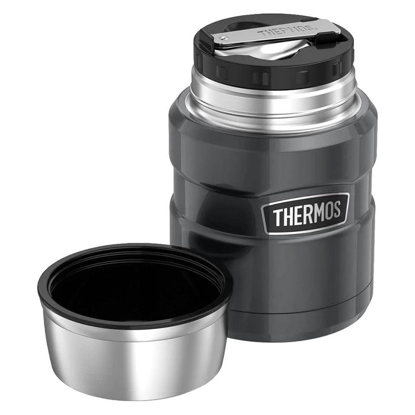 Thermos Style Food with a spoon and a cup - metallic gray 470 ml (0.47 l) (34771726)