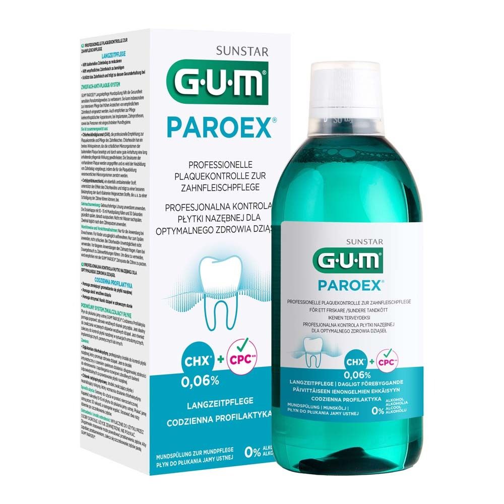 GUM Paroex 0,06% CHX Mundspülung 500 ml Flüssigkeit
