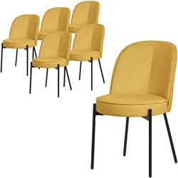 ESSZIMMERSTUHL 6er Set Senf mit Stoffbezug